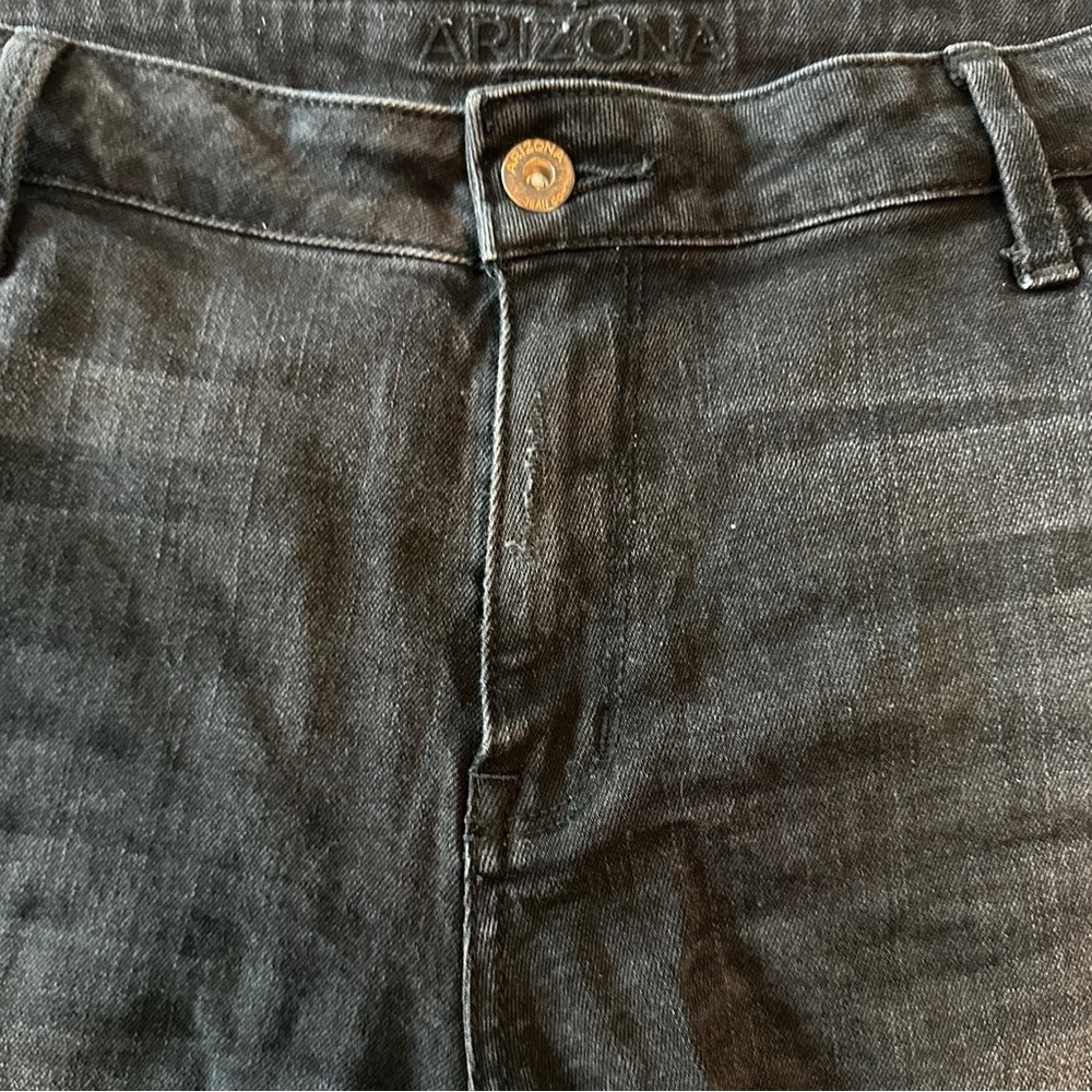 Arizona Jean Co High Rise Black Distressed Denim Shorts Raw Hem Festival 17 - Picture 5 of 11
